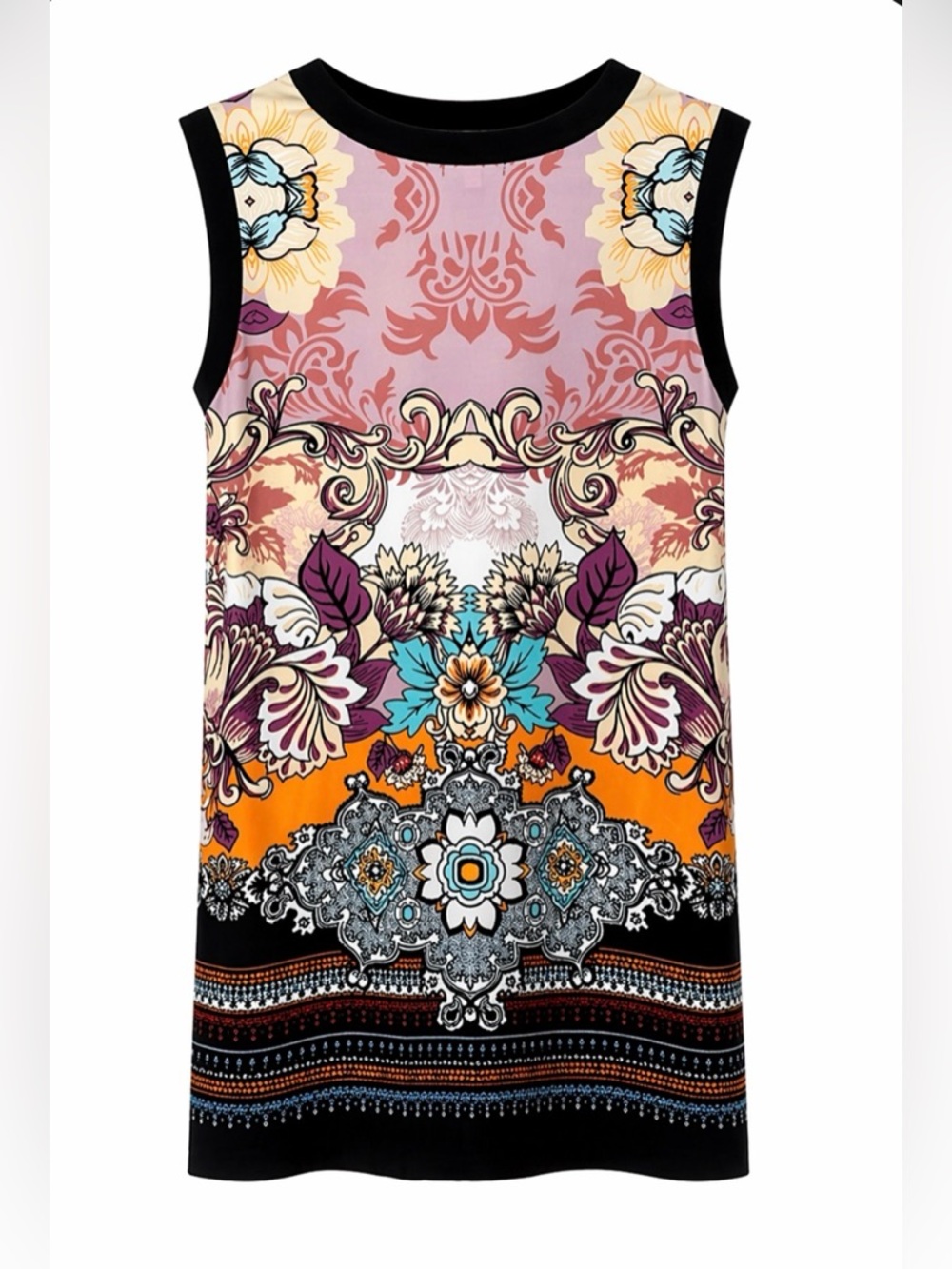 Caroline Morgan Shift Dress in Pink and Orange - Size XL